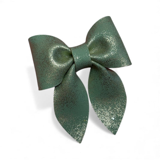 Handmade vegan leather hair bow for everyday wear
