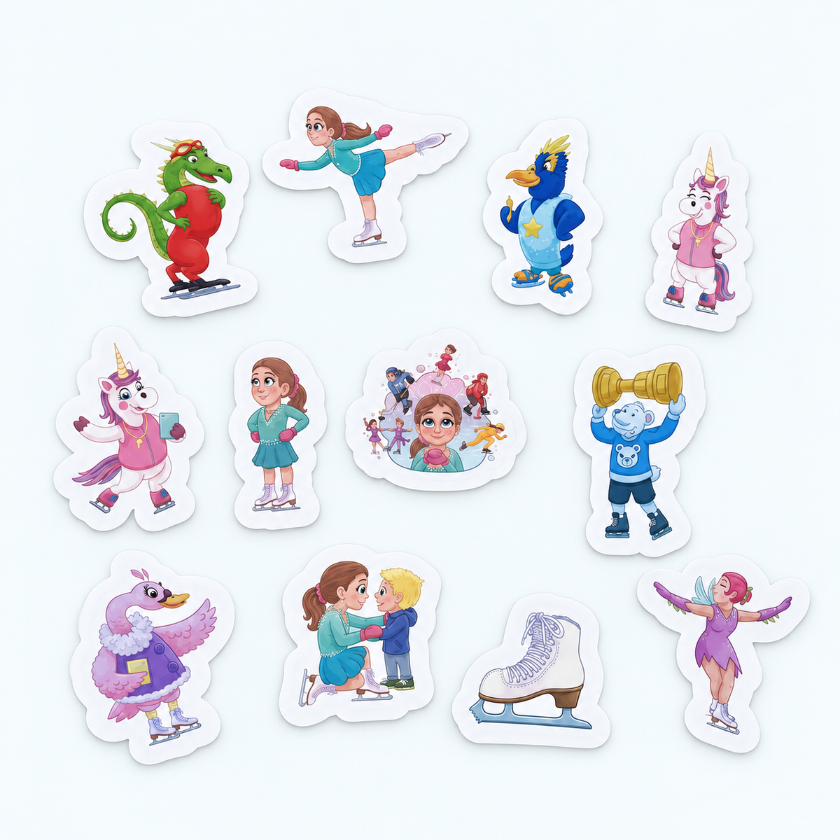 White Vinyl Character Stickers